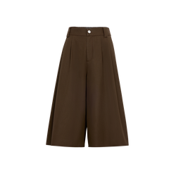 Shorts , Mocha - Double-face gabardine