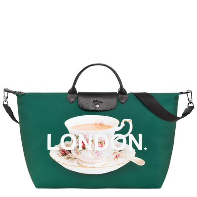 Le Pliage Du Monde L Travel bag , Green English - Canvas
