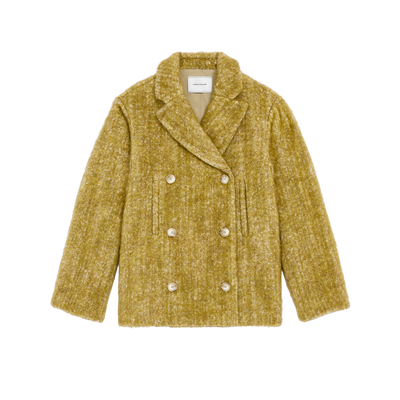 Pea coat , Almond Green - Wool broadcloth