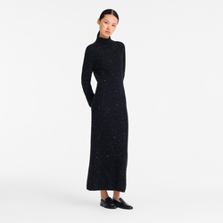 Long dress , Black - Knit
