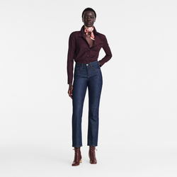 Shirt , Burgundy - Crepe