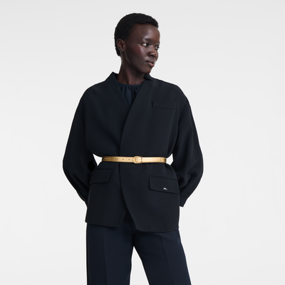 Ladies' belt , Gold - Leather