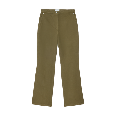 Broek , Olive - Doorgeverfd katoen
