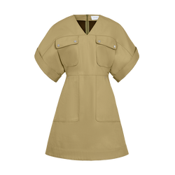 Vestido curto , Gabardina de dupla face - Liquen