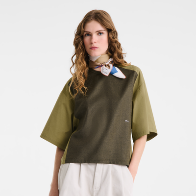 Caroline H&eacute;lain x Longchamp 絲質圍巾 70 , 橙色 - 真絲