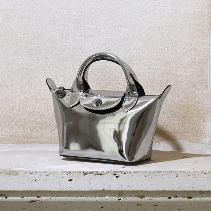 silver longchamp bag